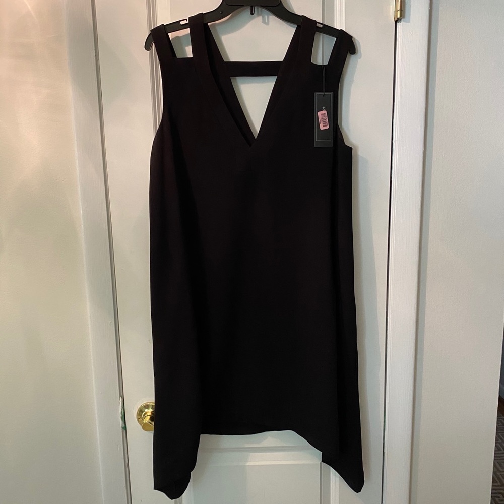 NWT BCBGMaxAzria Black Strappy High-Low Dress
